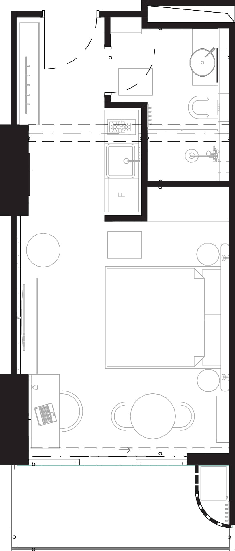 1-bedroom apartment, 35 m², 15 floor in "Montemar"