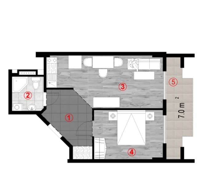 1-комнатная квартира, 47.5 м², 6 этаж в ЖК "Green Cape"