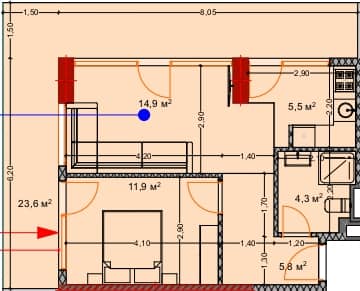 2-ოთახიანი ბინა, 67.5 მ², 5 სართული, Lagoon Resort ბათუმში