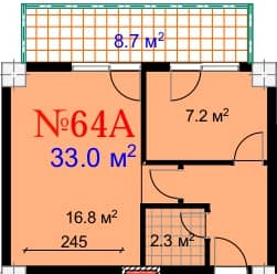 1-bedroom apartment, 33 m², 19 floor in "Mardi City Center"