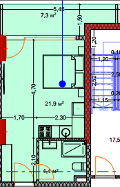 studio, 34.7 m², 7 floor, Lagoon Resort in Batumi