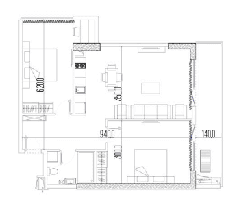 3-bedroom apartment, 73.8 m², 19 floor in "Intourist Residence"