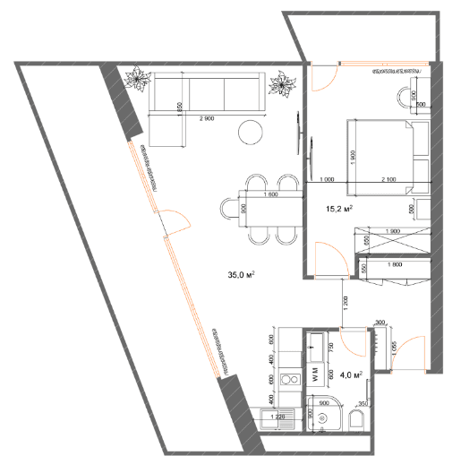 2-bedroom apartment, 85.33 m², 38 floor, 7th Heaven Residence in Batumi