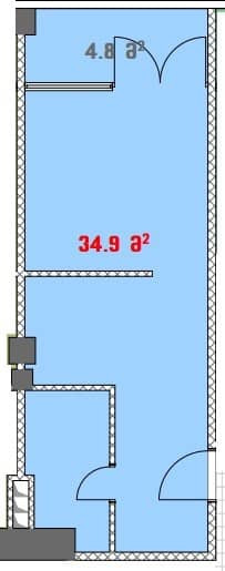 Студия, 34.9 м², 3 этаж в ЖК "White House"