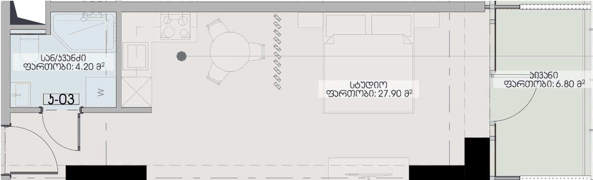Студия, 38.9 м², 19 этаж в ЖК "Geuz Towers"