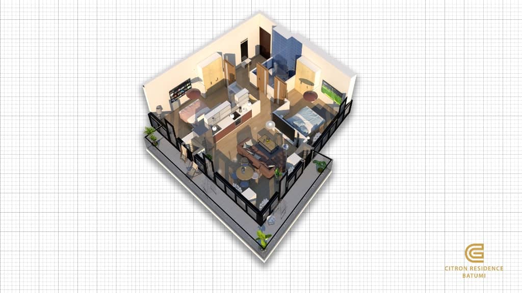 1-комнатная квартира, 107.9 м², 11 этаж в ЖК "Dream Residence Chakvi"