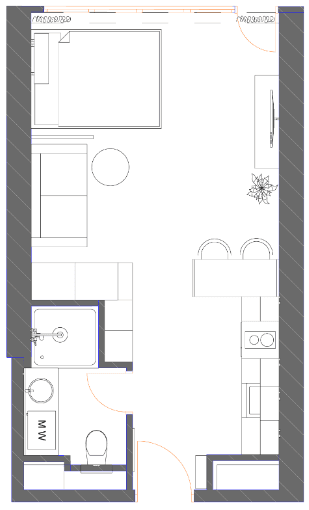 studio, 34.87 m², 40 floor in "7th Heaven Residence"