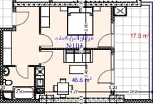 1-комнатная квартира, 64.1 м², 11 этаж в ЖК "Aquapark Residence"