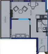 1-комнатная квартира, 44.5 м², 10 этаж в ЖК "Novotel Living"