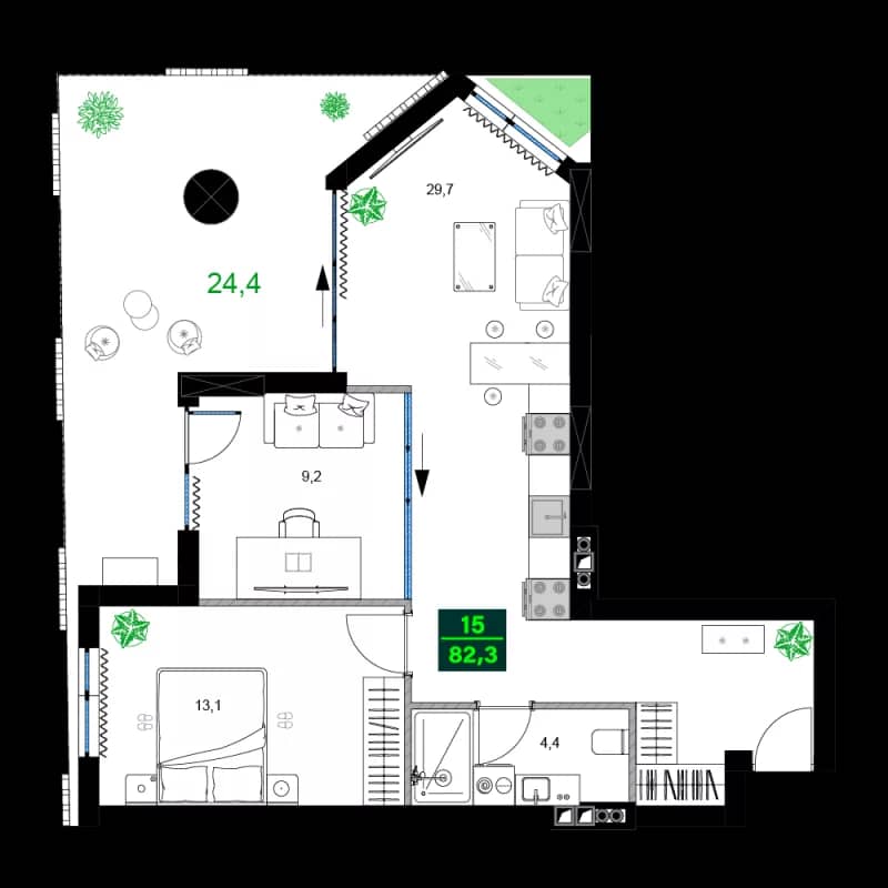 3-bedroom apartment, 82.3 m², 5 floor in "SUMMER 365"