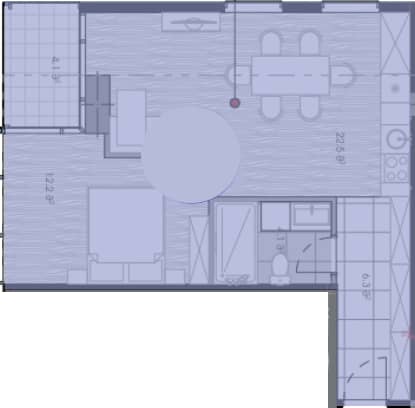 1-bedroom apartment, 51.8 m², 9 floor in "Novotel Living"