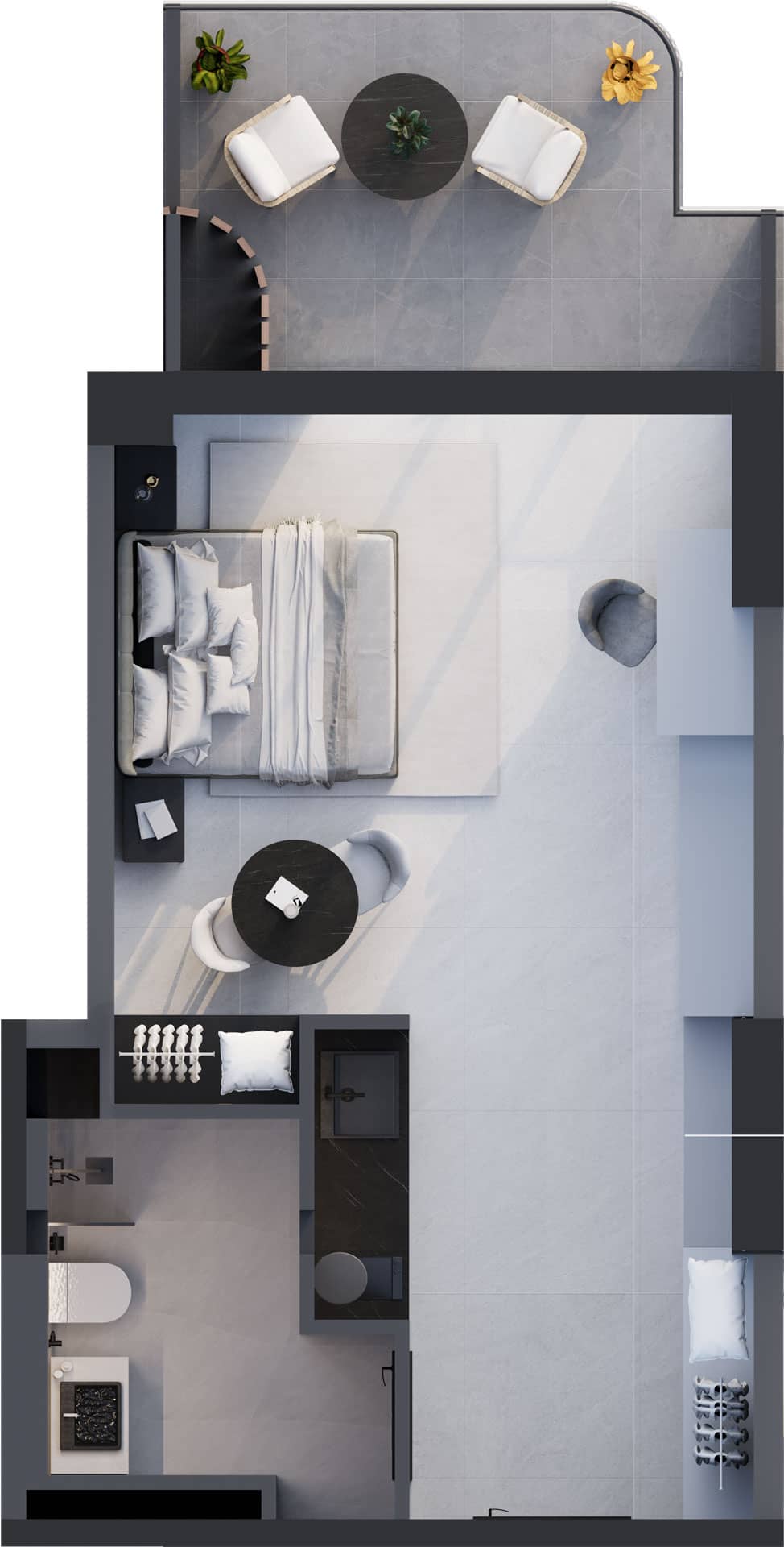 1-bedroom apartment, 45.5 m², 12 floor, Montemar in Batumi