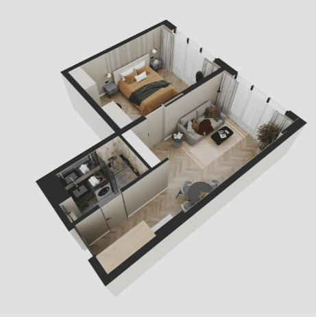 2-комнатная квартира, 53.81 м², 5 этаж в ЖК "Queen's residence"