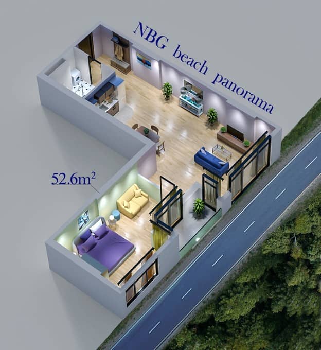 2-bedroom apartment, 52.6 m², 26 floor, NBG Beach Panorama in Batumi