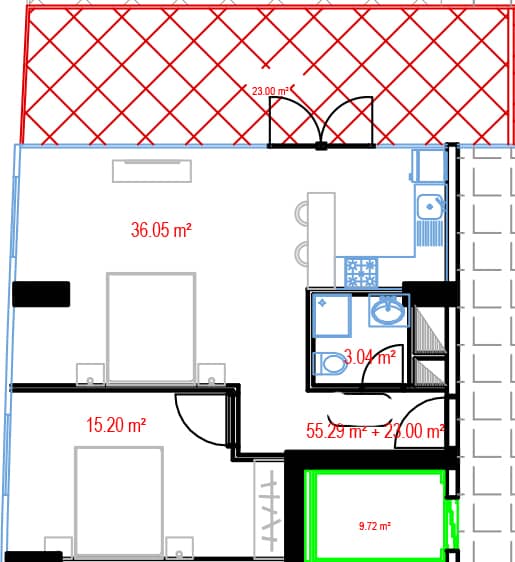 1-комнатная квартира, 78.29 м², 213 этаж в ЖК "Batumi View"