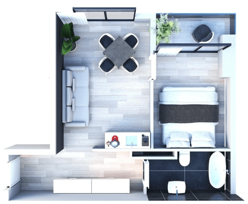 2-bedroom apartment, 44.7 m², 13 floor in "White Line"