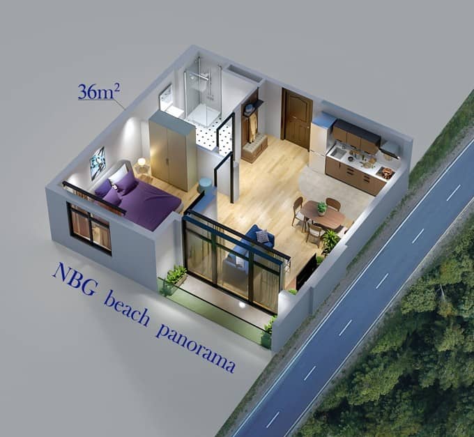 2-bedroom apartment, 36 m², 26 floor, NBG Beach Panorama in Batumi