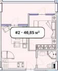 1-bedroom apartment, 46.85 m², 1 floor in "Elite Family Residence"