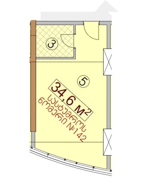 studio, 34.6 m², 27 floor, Dar Tower in Batumi