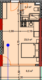 studio, 35.1 m², 4 floor, Lagoon Resort in Batumi