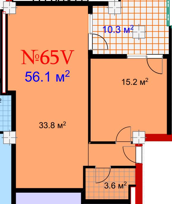 1-bedroom apartment, 66.4 m², 20 floor in "Mardi City Center"