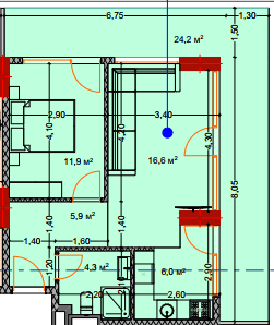 2-bedroom apartment, 72.6 m², 7 floor in "Lagoon Resort"