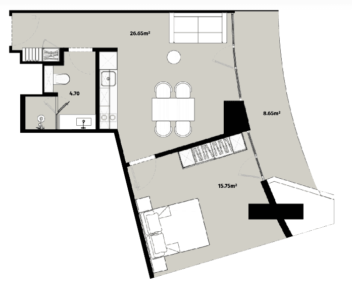 2-комнатная квартира, 76.4 м², 44 этаж в ЖК "Alliance Centropolis"