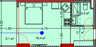 studio, 32.7 m², 2 floor in "Lagoon Resort"