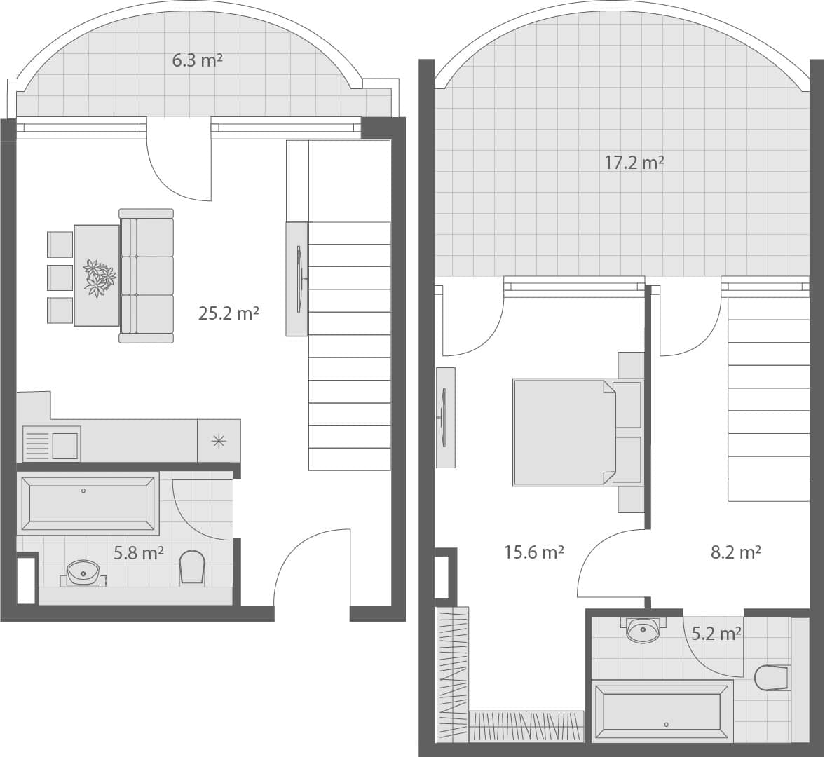 2-bedroom apartment, 83.5 m², 4 floor in "Wyndham Grand Family Club"