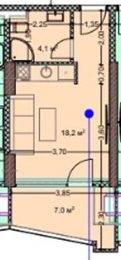 Студия, 30.3 м², 15 этаж в ЖК "Prime Residence"