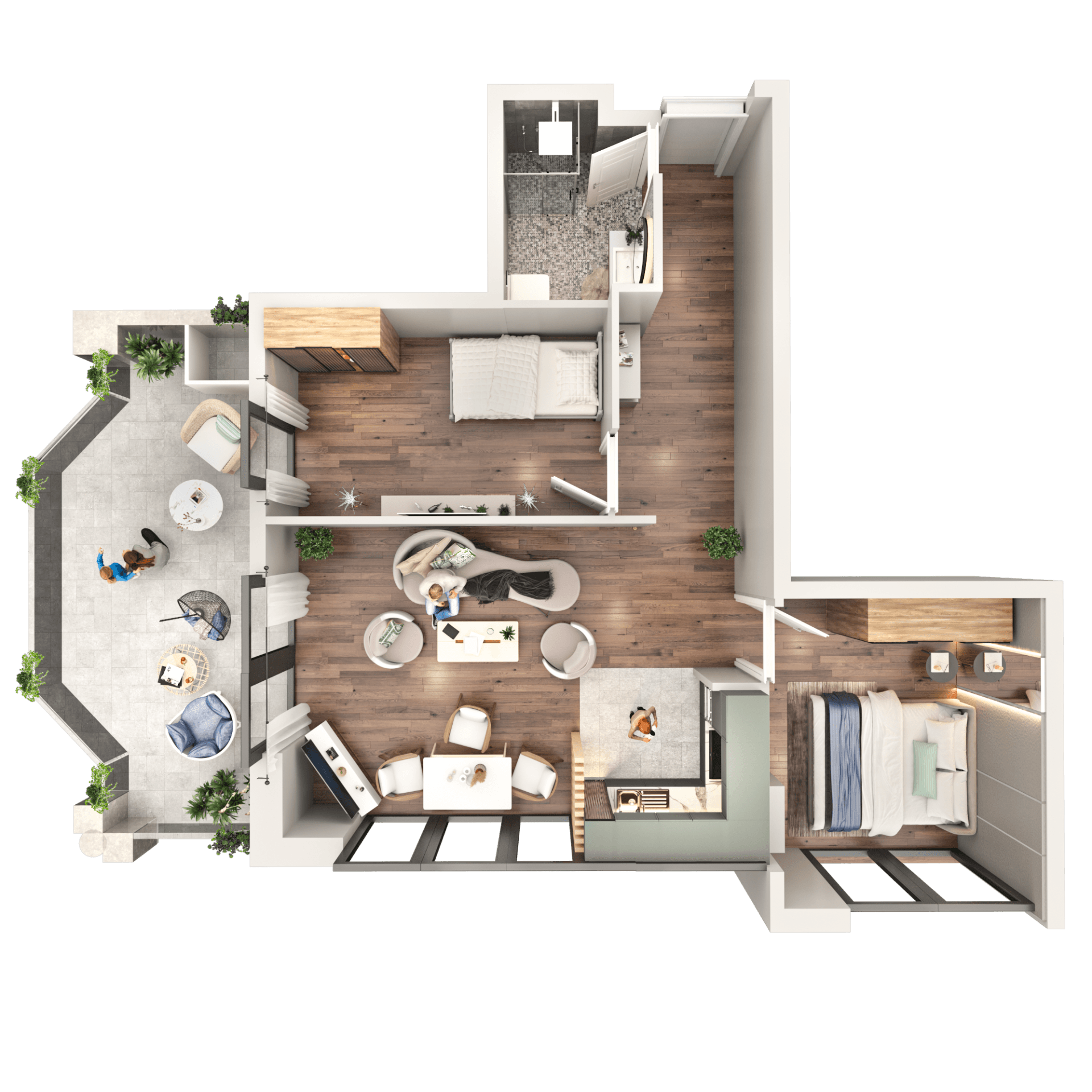 3-bedroom apartment, 79.2 m², 6 floor in "Tekto Franco"