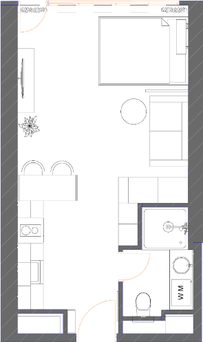 studio, 34.87 m², 26 floor, 7th Heaven Residence in Batumi