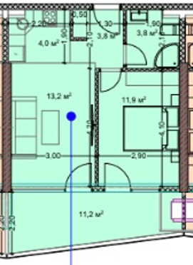 一居室公寓，50 m²，15 层，位于“Prime Residence”