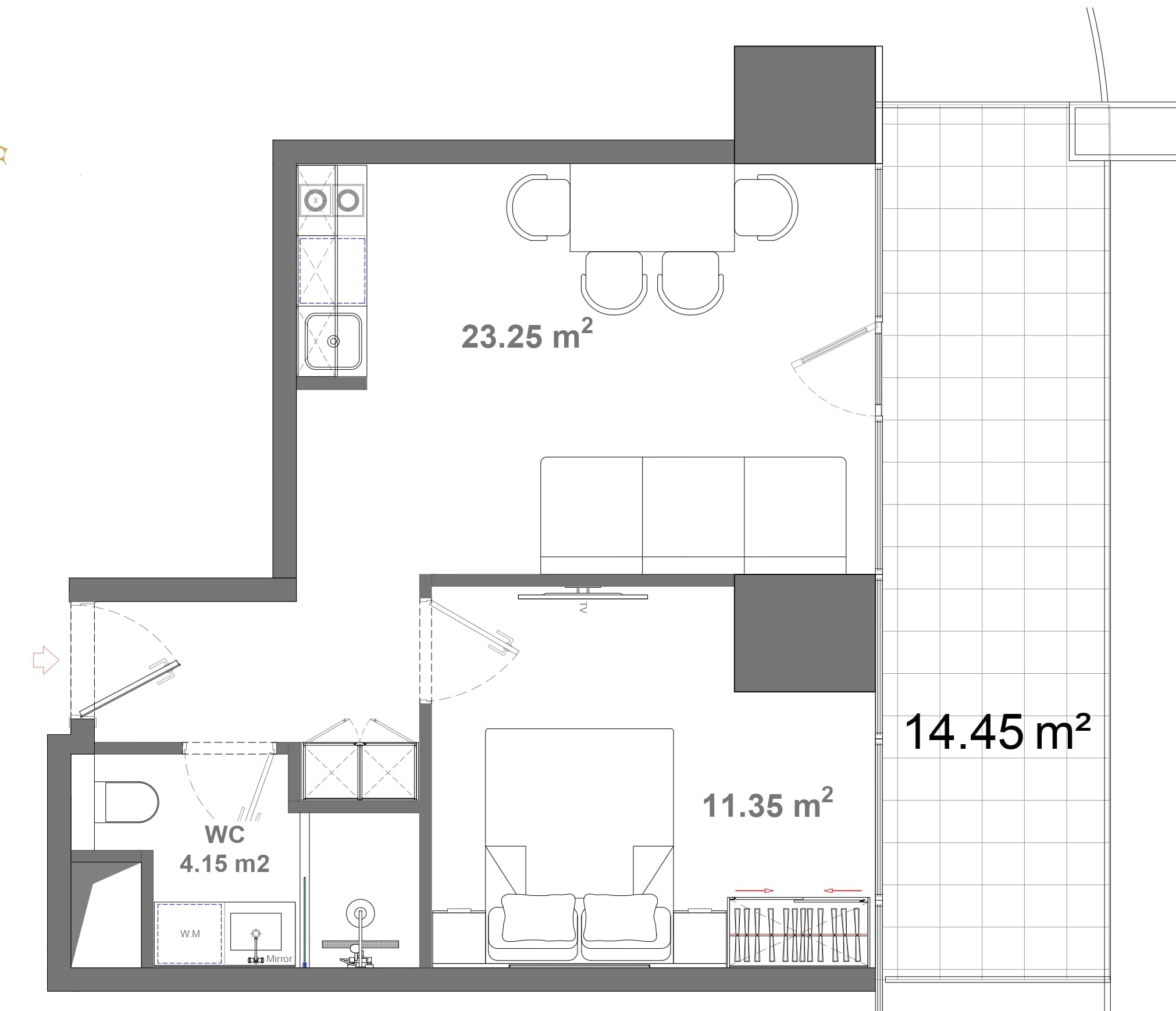 1-комнатная квартира, 53.45 м², 26 этаж в ЖК "Ambassadori Island"