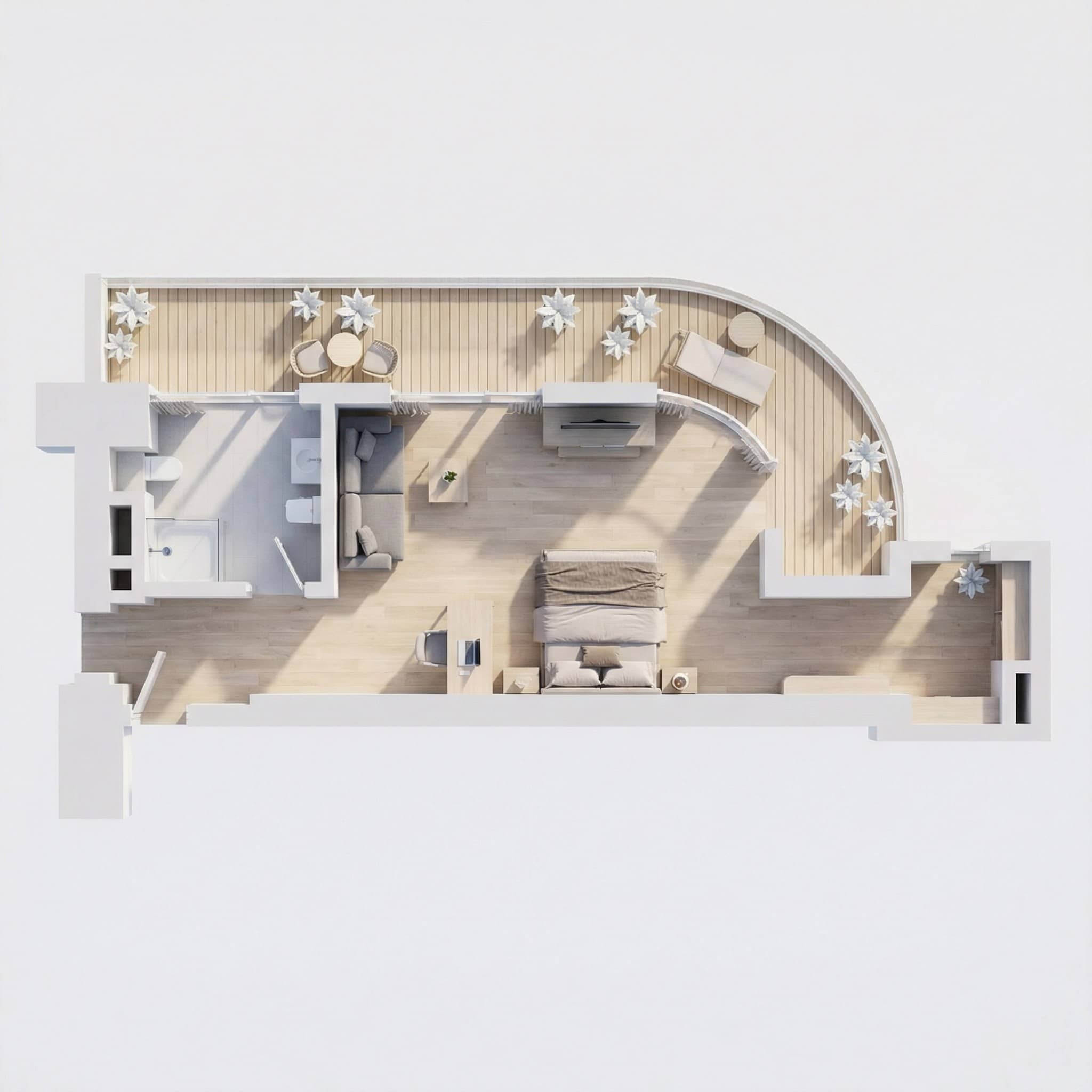 სტუდიო, 64.7 მ², 17 სართული "Pontus Rotana Resort & Spa Gonio"-ში