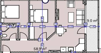 2-комнатная квартира, 67.9 м², 14 этаж в ЖК "Modern Ultra"