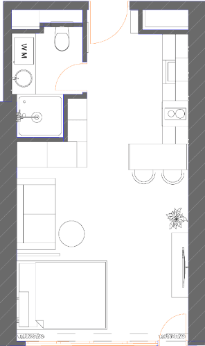 studio, 34.86 m², 34 floor in "7th Heaven Residence"