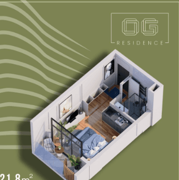 studio, 21.8 m², 8 floor, OG Residence in Batumi