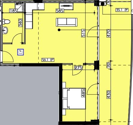 1-bedroom apartment, 91.2 m², 7 floor in "Swiss village"