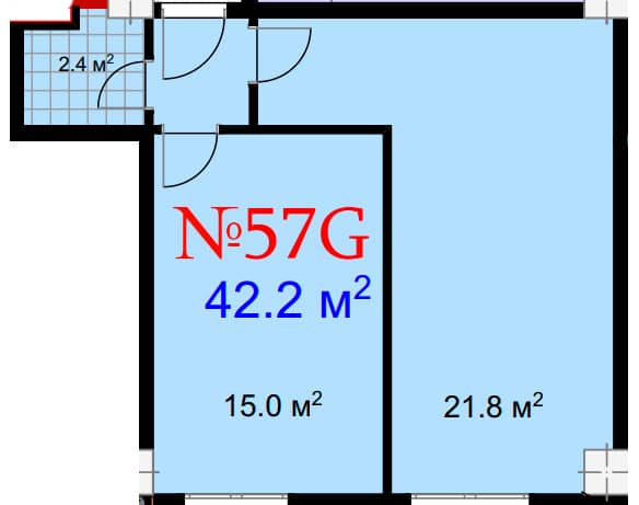 1-bedroom apartment, 42.2 m², 18 floor, Mardi City Center in Batumi