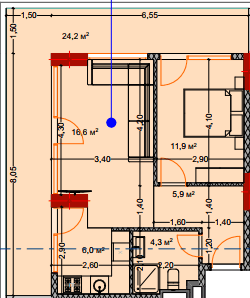 2-bedroom apartment, 72.4 m², 4 floor, Lagoon Resort in Batumi