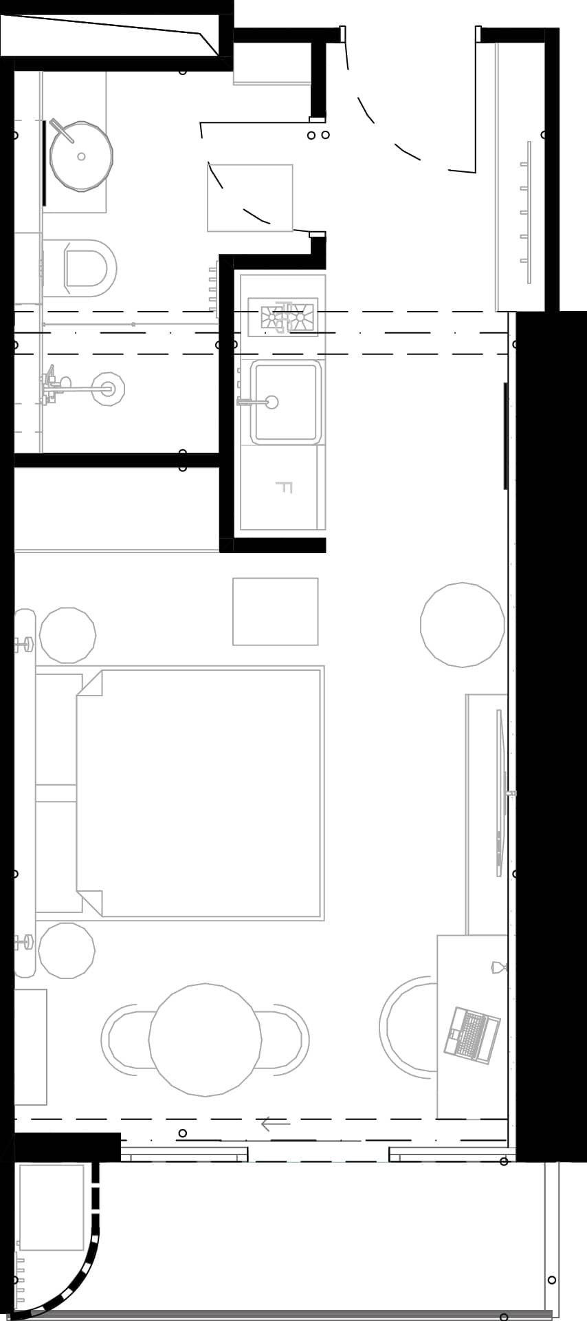 1-bedroom apartment, 32.8 m², 14 floor, Montemar in Batumi