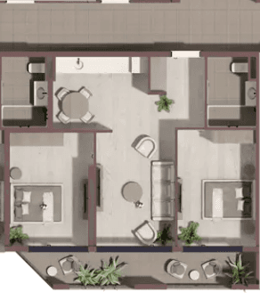 3-bedroom apartment, 71.1 m², 12 floor in "Tekto Franco"