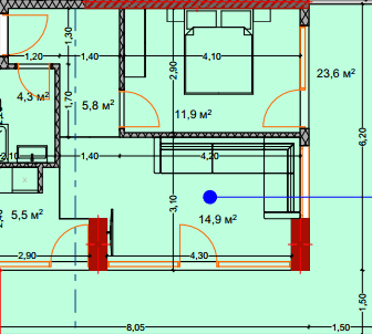 2-bedroom apartment, 69.6 m², 7 floor in "Lagoon Resort"