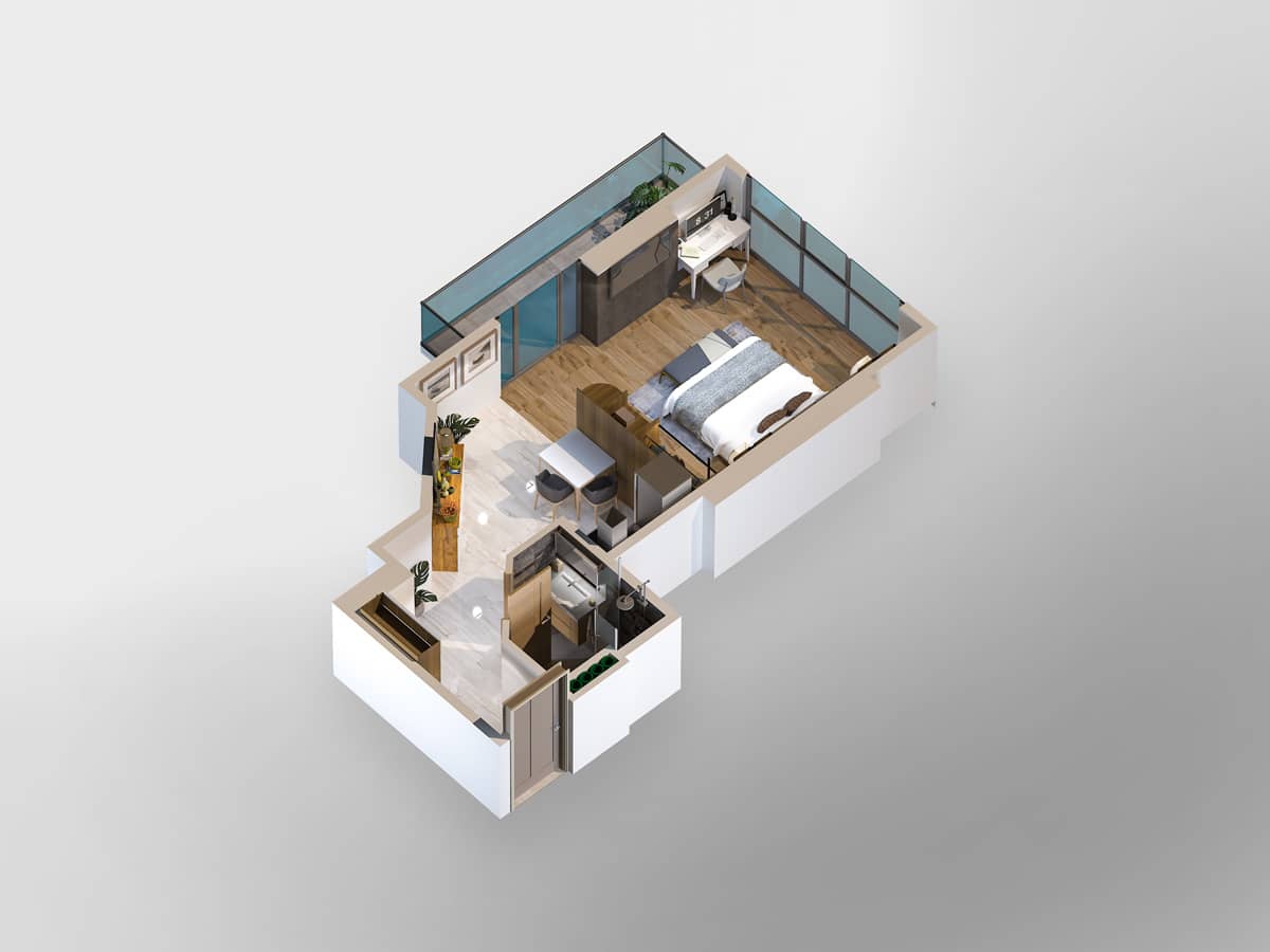 1-bedroom apartment, 65.2 m², 13 floor in "LemonGarden Residence & Spa"