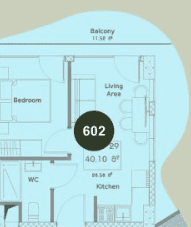 1-bedroom apartment, 40.1 m², 6 floor, Mardi Hills in Batumi