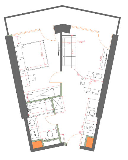 1-bedroom apartment, 49.63 m², 27 floor in "7th Heaven Residence"