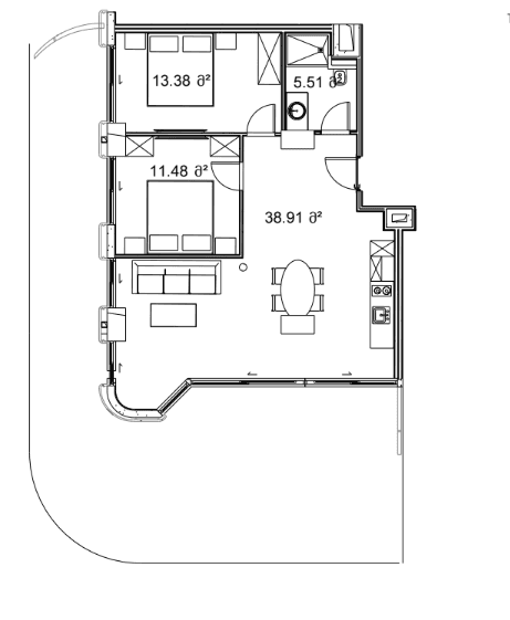 2-bedroom apartment, 133.82 m², 3 floor in "Next Collection"