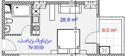 Студия, 34.6 м², 10 этаж в ЖК "Aquapark Residence"