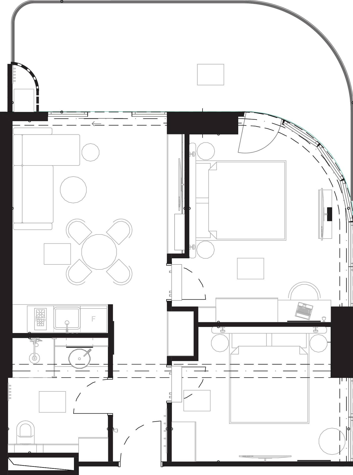 三居室公寓，76.7 m²，9 层，位于“Montemar”